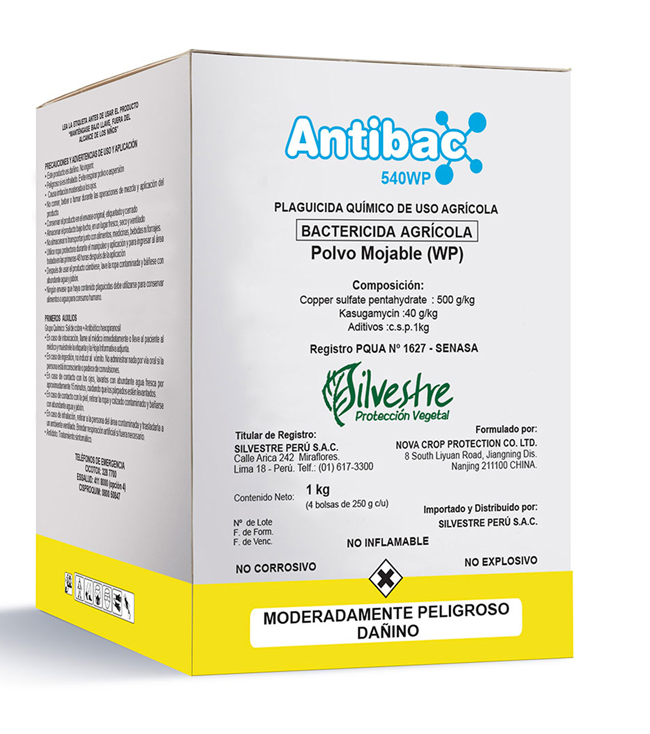ANTIBAC 540 WP X 1 KG (Kasugamicina, Sulfato de Cobre)
